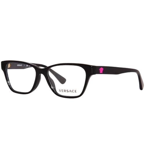 Image of Versace Kids VK 3003U GB1 Black Plastic Rectangle Eyeglasses 48mm