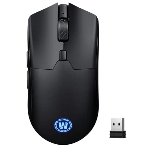 Image of WizBolt Wireless Gaming Mouse with 6400 DPI, Tri-Mode 2.4G/USB-C/Bluetooth, Low-Latency RGB Computer Mouse, 100-Hour Playtime, Precision Sensor, Rechargeable Gamer Mouse for PC, Mac & Laptop – Black