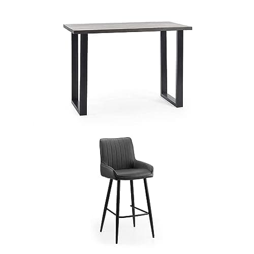 Image of Julian Bowen Set of Set Of Brooklyn Dark Oak Bar Table And 2 Soho Bar Stool