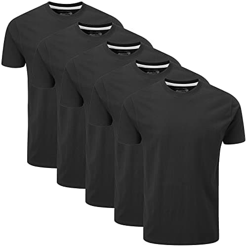 Image of Charles Wilson 5 Pack Plain Crew Neck T-Shirt (3X-Large, Plain Black)