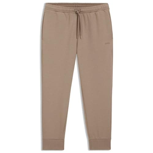 Image of BOSS Men's Hadiko Stretch Cotton Logo Print Jogging Bottoms, Light/Pastel Green 334, XS