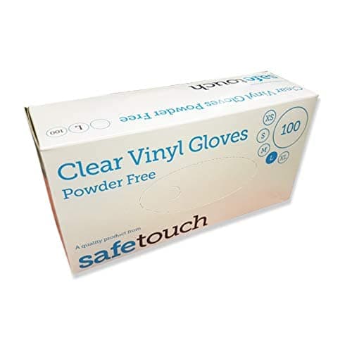 Image of SafeTouch 50000012 Powder Free Clear Vinyl Gloves, Large (Pack of 100)