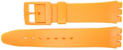 Image of New 17mm (20mm) Sized Resin Strap Compatible for Swatch Watch - Orange - RG14O