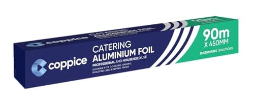 Image of Coppice Premium Kitchen Catering Aluminium Foil Roll Extra Wide 45cm Wide for Cooking, Baking, BBQ & Food Storage (90m)