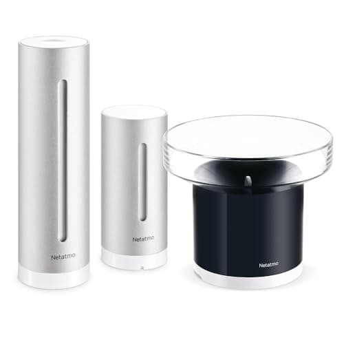 Image of Netatmo Pack of Weather Station Indoor Outdoor with Wireless Outdoor Sensor and Smart Rain Gauge, Humidity, Air Quality, Indoor Noise Levels, Barometric Pressure, NBU-NWS-NRG-EU