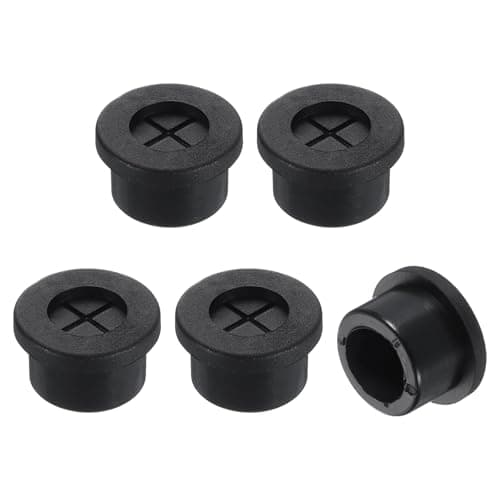Image of sourcing map 5 Pcs Cable Cord Grommet, 5/8" Inch (16mm) Desk Grommet Flexible Rubber Grommets Wire Hole Cover Pass Through for Office Computer Desk Wire Organizer, Black