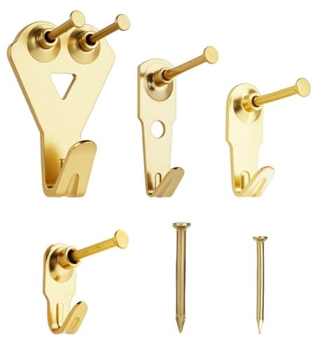 Image of YHYZ Picture Hooks Heavy Duty, Picture Hanging Kit: Hangers (50 30 20 10 lbs) + Nails, Hanging Clock Photo Mirror Painting, for Plasterboard Wood Dry Walls Hardwall