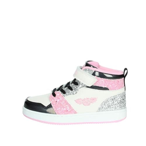 Image of Lelli Kelly LK4416 (NEAV) Gaia White Black Pink Glitter Ankle Boots (White/Black, UK Footwear Size System, Little Kid, Women, Numeric, Medium, 12)