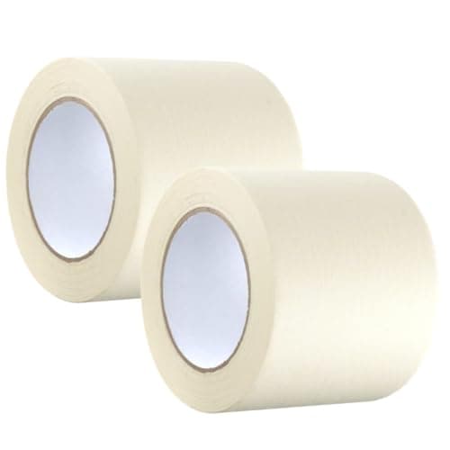 Image of GTSE Masking Tape, 100mm (4”) x 50m, Twin Pack Wide Cream Painters Tape for Painting, Decorating and DIY, 2 Rolls