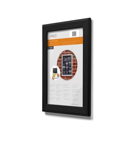Image of Deflecto A3 Snap Frame (Pack of 10) - Elegant Black Aluminium Clip Frame for Wall Display - Certificate and Poster Holder with Front Opening Clips