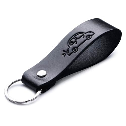 Image of MAGOR Leather Keyring – Sustainable Gift with Hot Embossed Message for Your Loved One, Perfect for Men & Women, Handmade Full-Grain Leather (Car)