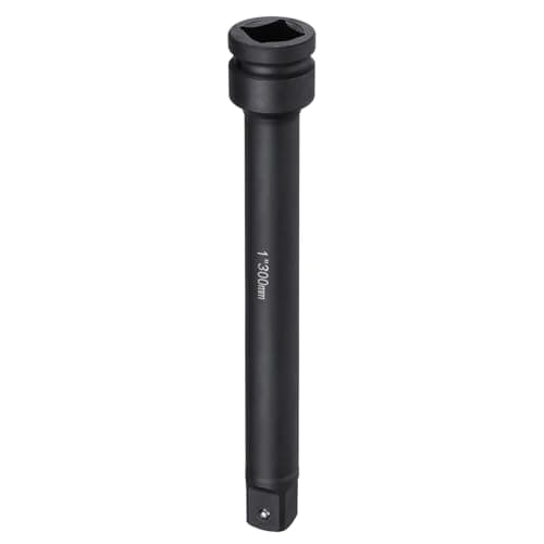 Image of sourcing map Impact Socket Extension Bar 1" Square Drive 12" Long CR-V Steel Extension Rod Ratchet Wrench Driver Adapter for Axle Nut Sockets, Black