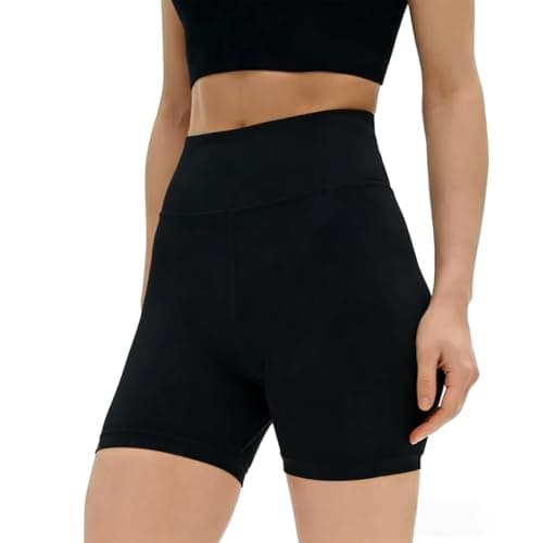 Image of BBXWANG Running Shorts Women High Waisted Tummy Control Cycling Yoga Gym Workout Sports Shorts Leggings (UK, Alpha, L, XL, Regular, Regular, Black)