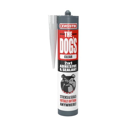 Image of EVO-STIK THE DOG'S Adhesive & Sealant Clear - 290ml - Solvent Free - High Strength - Multi-purpose and Waterproof