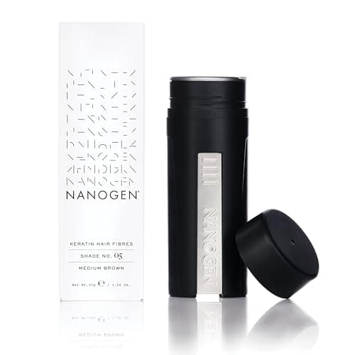 Image of Nanogen Instant Thickening Hair Fibres - Medium Brown 30g - Natural Keratin fibers cover thinning hair, extensions, alopecia. Thicker, fuller hair instantly.