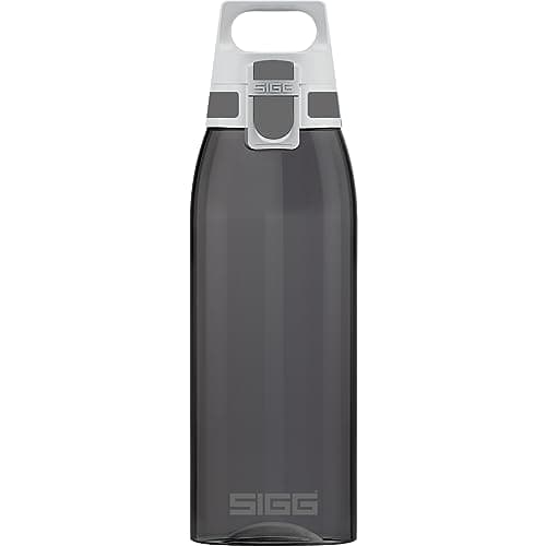 Image of Sigg - Tritan Water Bottle - Total Color ONE Anthracite - Suitable For Carbonated Beverages - Dishwasher Safe - Leakproof - Featherweight BPA Free - 1L