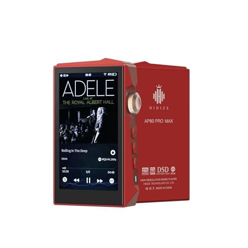 Image of HIDIZS AP80 Pro MAX MP3 Player with Bluetooth 5.1, 2.4G WiFi Hi-Res Streaming Playback, DLNA & AirPlay Wireless, Dual ES9219C DAC Chips Hi-Res Digital Audio Player, 2TB SD Card Exention, Red