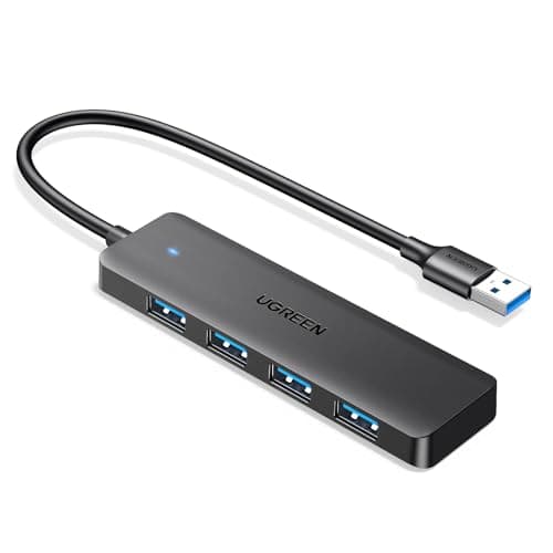 Image of UGREEN USB Hub 3.0, USB Splitter 4 Port Ultra Slim with 5Gbps Data Transfer, USB Extender for Mouse, Keyboard, Flash Drive, Card Reader, Printer, Compatible with Laptop, Desktop PC, Xbox, PS5, etc.