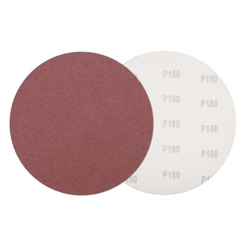 Image of sourcing map 5 Pcs 230mm 9 Inch Sanding Discs, 180 Grit Hook and Loop Sandpaper, No-Hole Aluminum Oxide Orbital Sander Sandpaper for Woodworking Automotive Metal Polishing, Red
