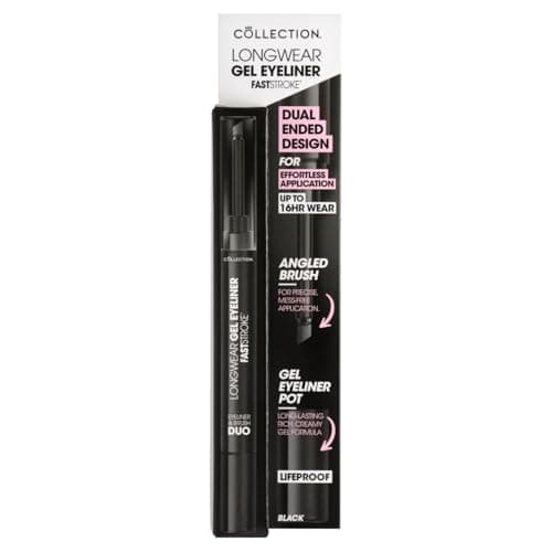 Image of Collection Cosmetics Fast Stroke Gel Eyeliner & Brush Duo, Ultra-pigmented, Waterproof, Black
