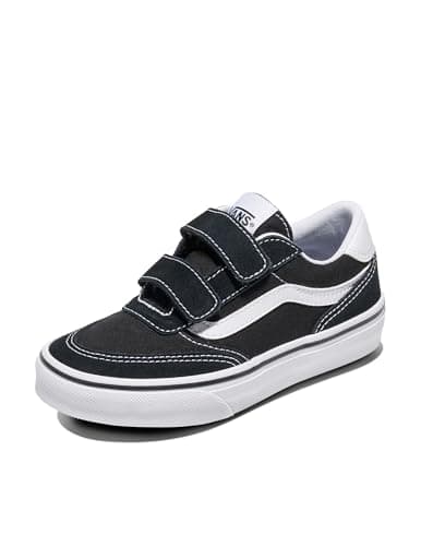 Image of Vans Unisex Kids Brooklyn LS V Sneaker,Suede Canvas Black White, 10 UK Child