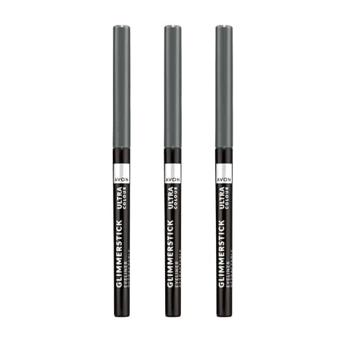 Image of Avon Glimmerstick Eyeliner Trio, Saturn Grey, Soft-Glide Formula, Bold and Intense Colour, Waterproof, Smudge-Proof Colour That Lasts All-Day, Cruelty Free