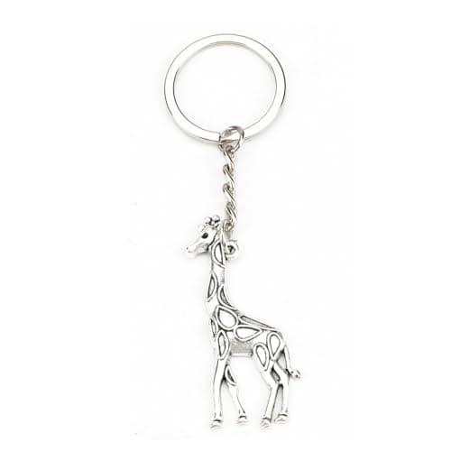 Image of Tranbath Simplistic Giraffe Keychain Zinc Alloy, Creative Bag Charm Gift for Women, Good Friend Birthday or Thank You, Women, Girlfriend Travel, Friendship, Funny animal Lovers Keyring Accessory