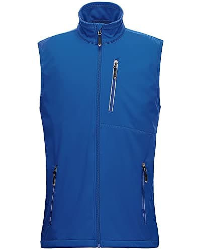 Image of 33,000ft Men's Lightweight Softshell Gilet, Windproof Waterproof Outerwear Vest Gilets Sleeveless Jacket for Cycling Running Hiking Golf Travel Royal Blue XL
