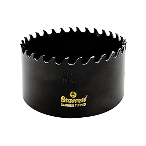 Image of Starrett Tungsten Carbide Tipped Hole Saw - CT314 Deep Cut Holesaw Cutter - For Wood Suspended Flooring Reinforced Concrete & Fibreglass - 83MM
