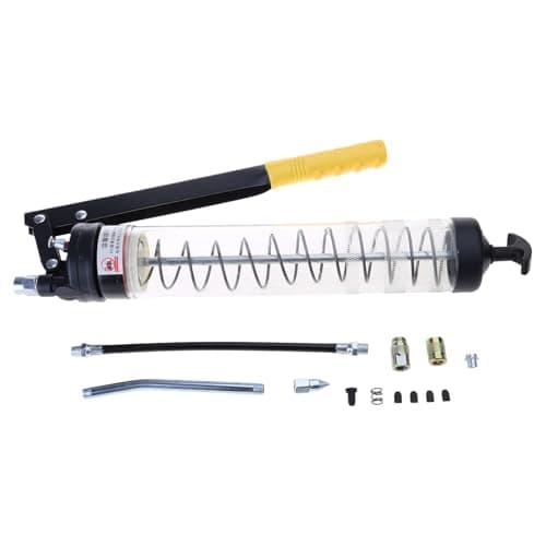 Image of YPBEW 600cc Manual Grease Transparent Heavy Duty Grip High Pressure 10000PSI Grease Tool with Hand Lever Hose Professional