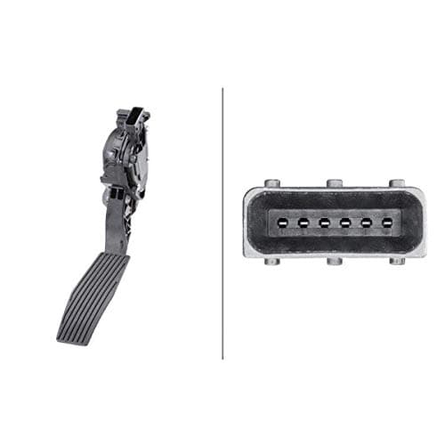 Image of HELLA 6PV 009 765-711 Sensor, accelerator pedal position - for left-hand drive vehicles - 6-pin connector - Manual Transmission