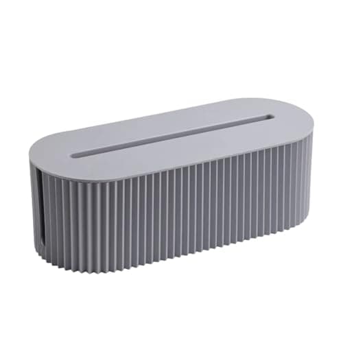 Image of Cable Tidy Box Power Cord Box with Lid Cord Safety Storage Box Grey