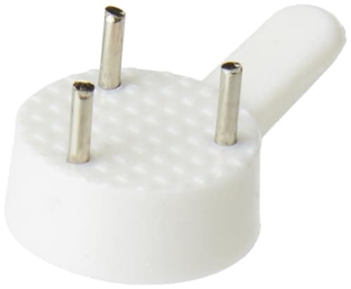 Image of Merriway® BH01676 (20 Pcs) Small 22mm (7/8 inch) White Nylon Non-Trace Hardwall Drywall Picture Hook - Pack of 20 Pieces