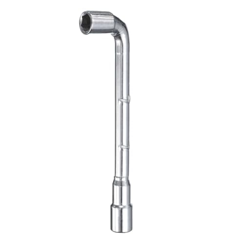 Image of sourcing map L Shaped Angled Hex Socket Wrench 7mm 45# Steel Double Ended Metric 6 Point Tubular Socket Spanner for General Repairing, Pipeline, Bicycle Car Maintenance