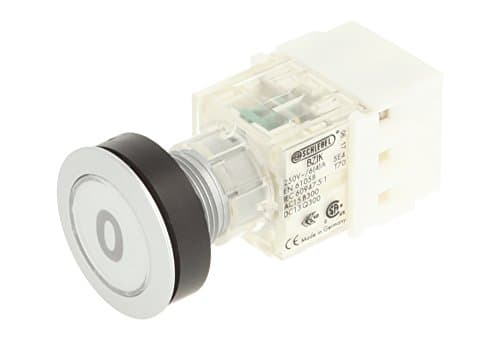 Image of Schlegel 23.000.175 Push Button Silver-Coloured, Button Cap Clear, Identification Plate 0, Push Contact Sensor 1 N/O Contact, Screw Connection