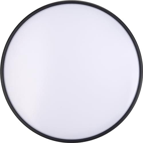 Image of Luceco Eco Indoor LED Bulkhead Light with Colour Change Temperature (CCT), Decorative Interior Lighting, Round, Black, IP54, 18W, 1350lm, 4000K, EDSL33BK13CC