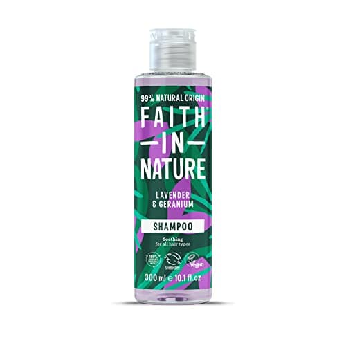 Image of Faith In Nature 300ml Natural Lavender & Geranium Shampoo, Soothing, Vegan & Cruelty Free, No SLS or Parabens, For Normal to Dry Hair