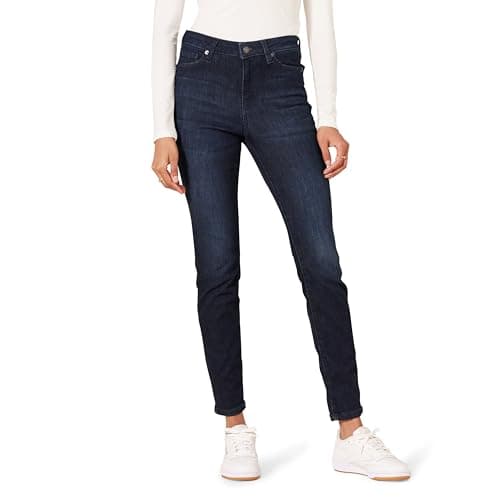 Image of Amazon Essentials Women's Mid-Rise Stretchy Skinny Jeans - Discontinued Colours, Dark Wash, 10