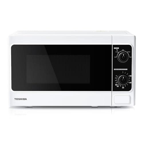 Image of TOSHIBA 20 Liter 800W Manual Control Solo Small Microwave, Compact with 5 Power Levels, Automatic Defrost Function, Perfect for 9'' pizza, Clock and Timer, Easy Clean, White- MM-MM20P(WH)