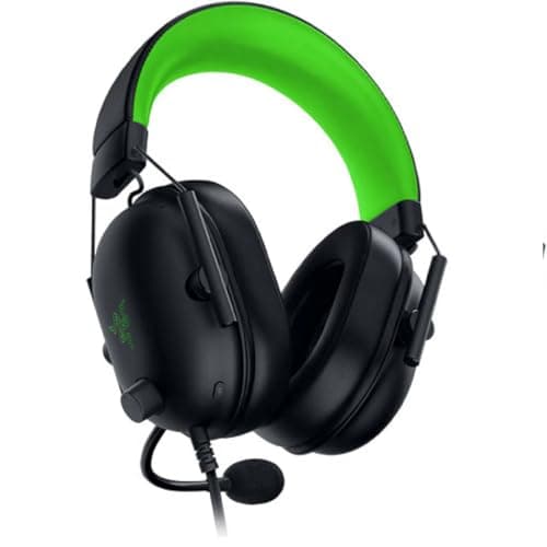 Image of Razer BlackShark V2 X Special Edition Wired Gaming Headset, Black and Green, with Detachable Microphone