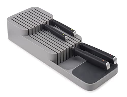 Image of Joseph Joseph DrawerStore Knife Organiser, holds up to 9 knives, Kitchen Organisation & Drawer Storage – Compact, Grey