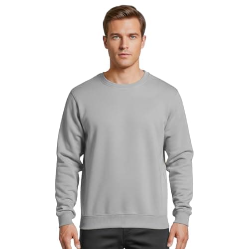 Image of Star and Stripes SMALL HEATHER GREY crew neck cotton sweatshirts durable jumpers unisex fitting