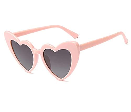 Image of FOURCHEN Heart Shaped Sunglasses for Women,Vintage Cat Eye Mod Style Retro Kurt Cobain Glasses-pink