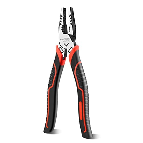 Image of HAUTMEC 9" Linesman Pliers,High Leverage Combination Pliers Multifunctional Heavy Duty Lineman Tools HT0271-PL