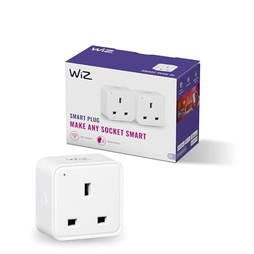 Image of WiZ Wi-Fi Smart Plug, Type G, 230V, 50Hz, Easy Setup, Matter Certified, Smart Controls, Voice Commands, Works with Alexa, Google Home, and Apple Home, 2 Pack