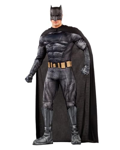 Image of Funidelia Official Batman Costume for Men - Justice League, Dark Knight Fancy dress for Adults, Carnival, Halloween and Party Costumes - Size XL