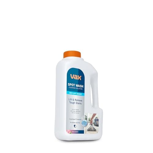 Image of Vax SpotWash Oxy-Lift 1L Spot Cleaning Solution, Upholstery Carpet Stain Remover Shampoo, Rose Burst Scent, Breaks Down and Lifts Tough Stains, 1-9-143111, White