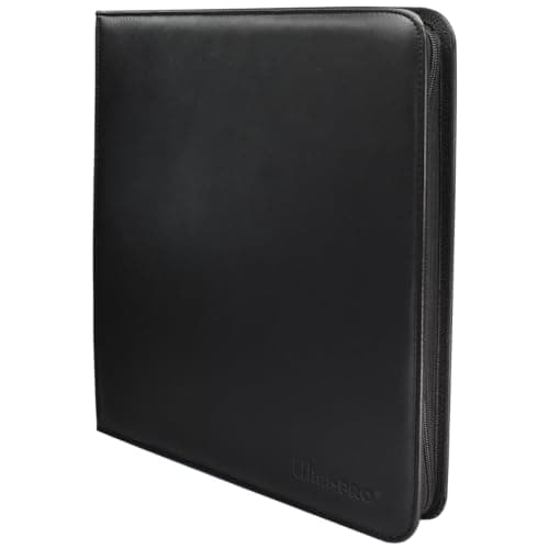 Image of Ultra PRO - Vivid 12-Pocket Zippered PRO-Binder (Black) - Protect and Store your Valuable Gaming cards, Sports cards or Collectible Cards, Store and Protect Up to 480 Cards
