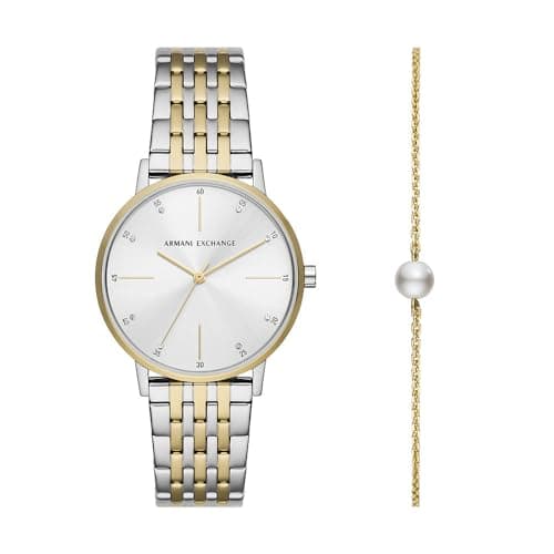 Image of Armani Exchange Watch For Women, Quartz Movement and 36mm Case Size with Stainless steel, Leather or Silicone strap