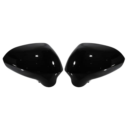 Image of Motoforti Door Wing Mirror Cover for Seat Ibiza 6J 2008-2017 Left Right Rearview Mirror Shells Side Wing Mirror Cover Cap for Seat Leon Exeo 2008-2013 Gloss Black